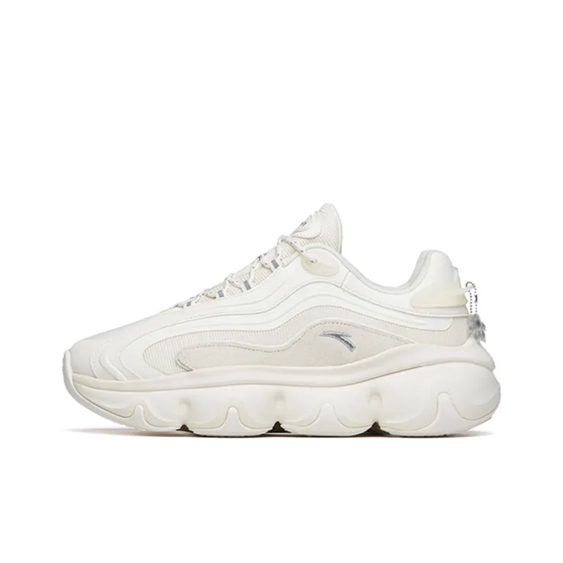 ANTA Life Collection Chunky Sneakers Women's Low Top Ivory White/Silver-0