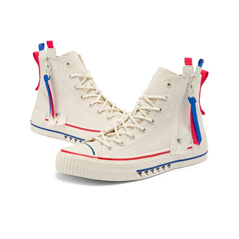 Kappa Capa Lightweight High Top Canvas Shoes Unisex Heron Feather White-2