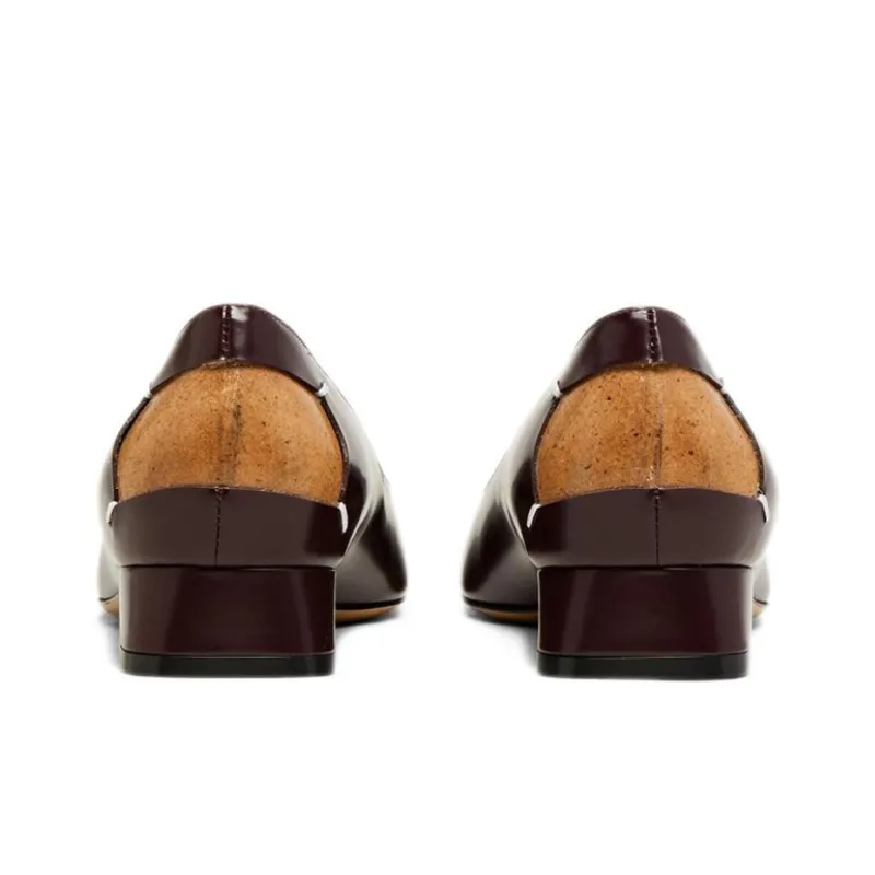 Maison Margiela Replica Chunky Heel Ballet Shoes Women's Dark Brown-3