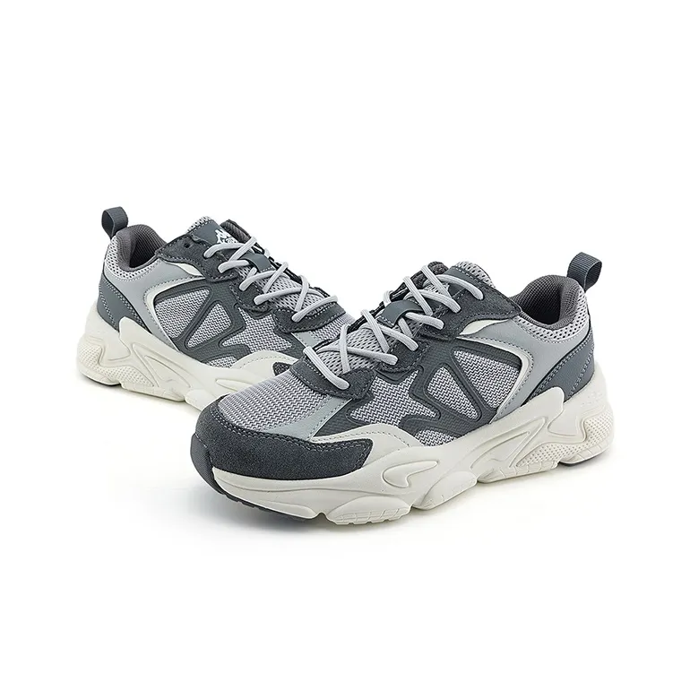 Kappa Anti Slip Wear Resistant Low Top Chunky Sneakers Unisex Gray-3