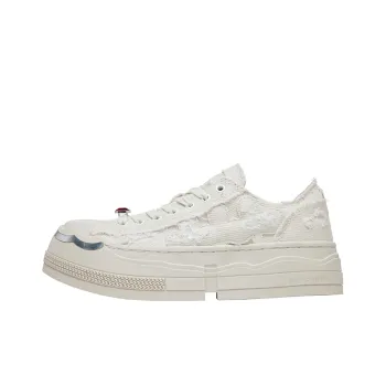 SHOOT BRAND Reborn No.1 Breathable Height Increasing Low Top Canvas Shoes Unisex Milk Tea White