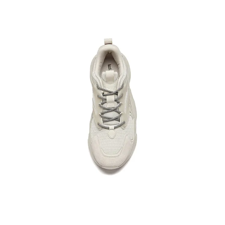 Anta Life Collection Non-slip Wear-resistant Shock Absorption Low-Top Chunky Sneakers Gray-2