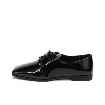PRADA Patent Lace Up Derby Shoes 'Black' Women's