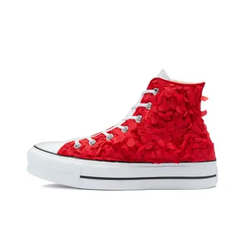 Converse Chuck Taylor All Star Lift Platform Anti-Slip And Wear-Resistant Lightweight High-Top Canvas Shoes Women's Red
