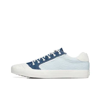 Anta Anti Slip And Wear Resistant Breathable Low Top Canvas Shoes Men's White Blue