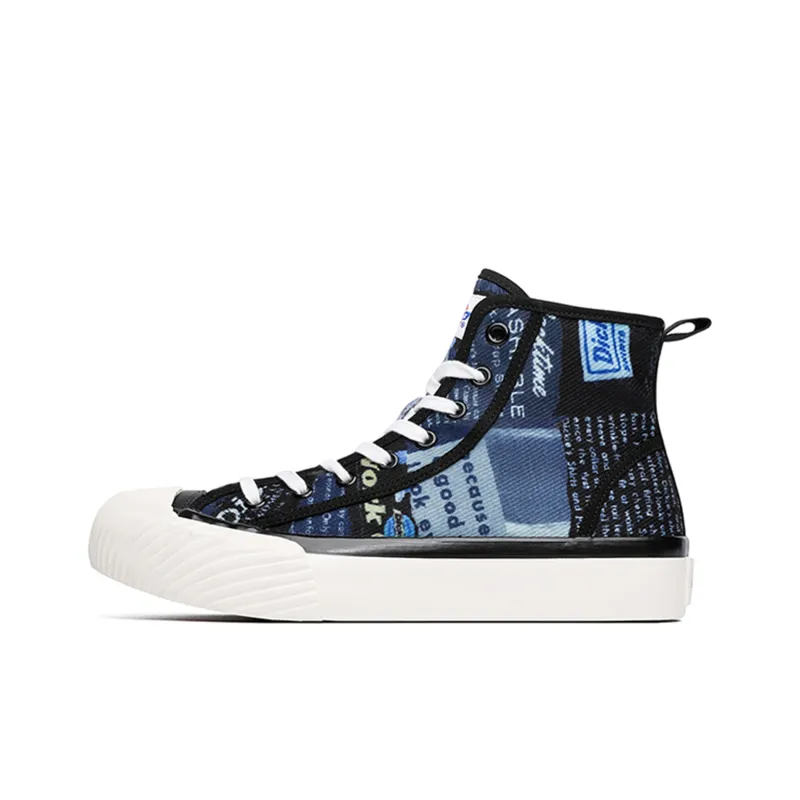Dickies Canvas Shoes Men High Top Black/Blue-0