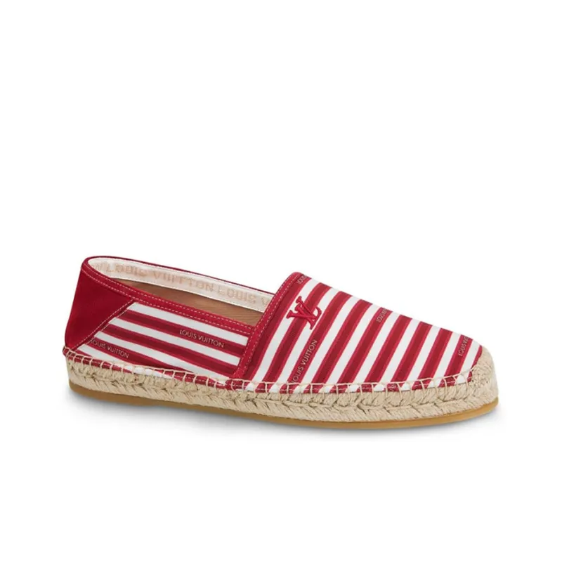 LOUIS VUITTON Lv Bidart Espadrille Shoes 'Red White Beige'-1