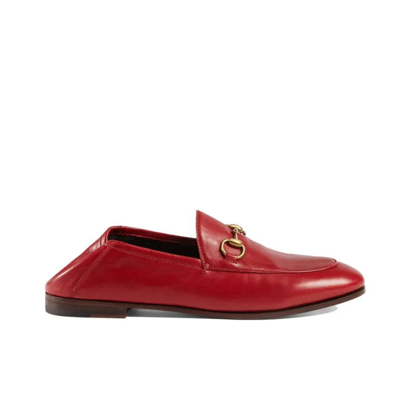 GUCCI Horsebit Slip On Loafer Red Leather-1