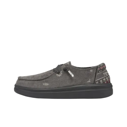 Heydude Canvas Shoes Women's Low-Top Charcoal Gray