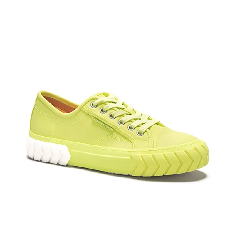 Both Tyres Low Top Canvas Shoes Unisex Neon Yellow-3