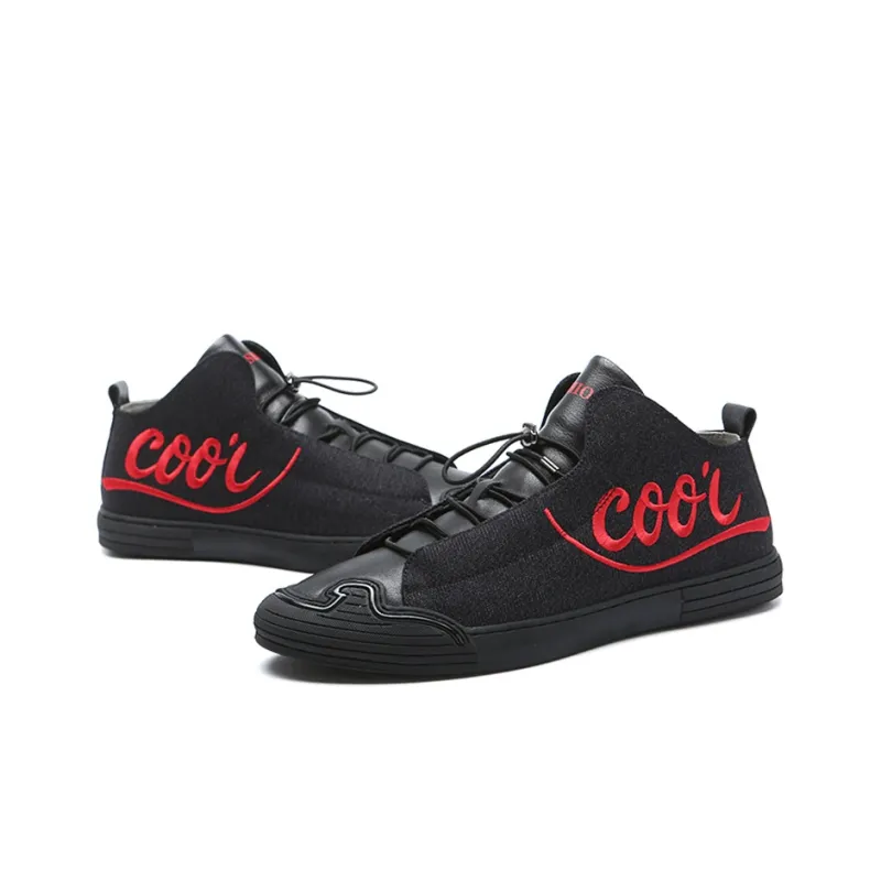 YEDANI Mid Top Canvas Shoes Men's Black-3