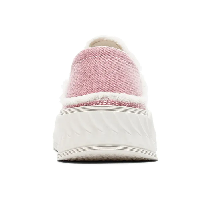 Dickies Wear Resistant Breathable Slip Resistant Low Top Slip on Canvas Shoes Women's White Peach Pink-3