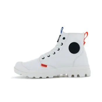 Palladium Pampa Anti Slip And Wear Resistant Breathable High Top Canvas Shoes Unisex White