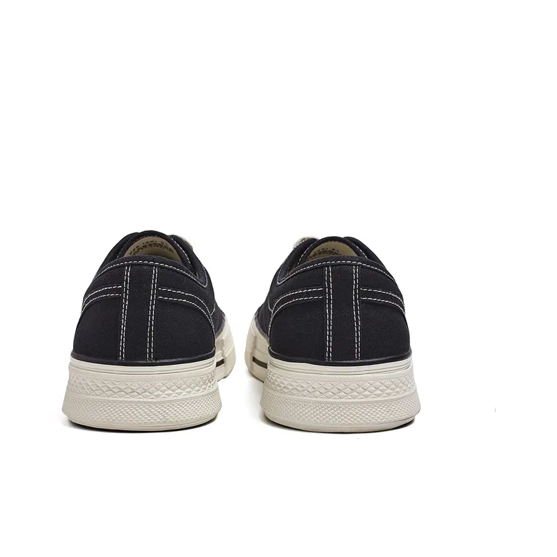 RENBEN Non slip Lightweight Low Top Canvas Shoes Men's Black-4