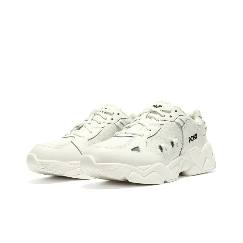 PONY Slip Resistant And Abrasion Resistant Coverage Low Top Chunky Sneakers Men's White-2