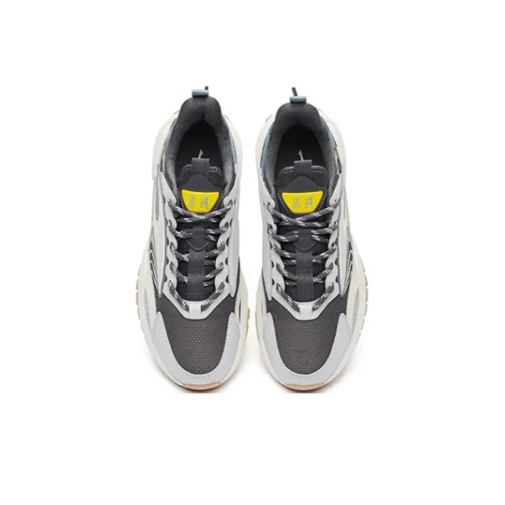 Erke Xun From The Battlefield Low-Top Chunky Sneakers Men's White Gray-2