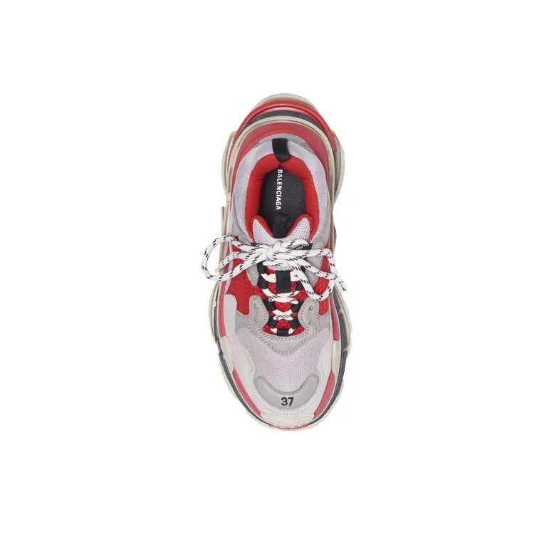 Balenciaga Triple S Red Grey Women's-3