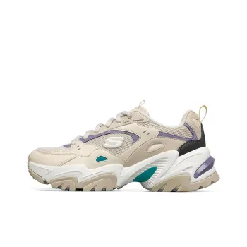 Skechers Stamina V2 Cushioning Breathable Low Top Chunky Sneakers Women's Natural Purple