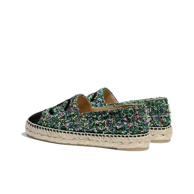 CHANEL Casual Single Shoes Women's Green Pink-4