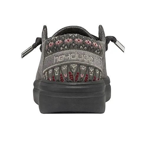 Heydude Canvas Shoes Women's Low Top Charcoal Gray-6
