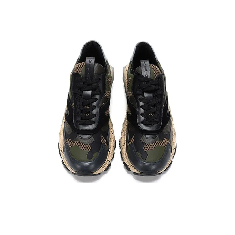 Valentino Bounce Low-Top Chunky Sneakers Men's Army Green Black Multicolor Old-fashioned-3