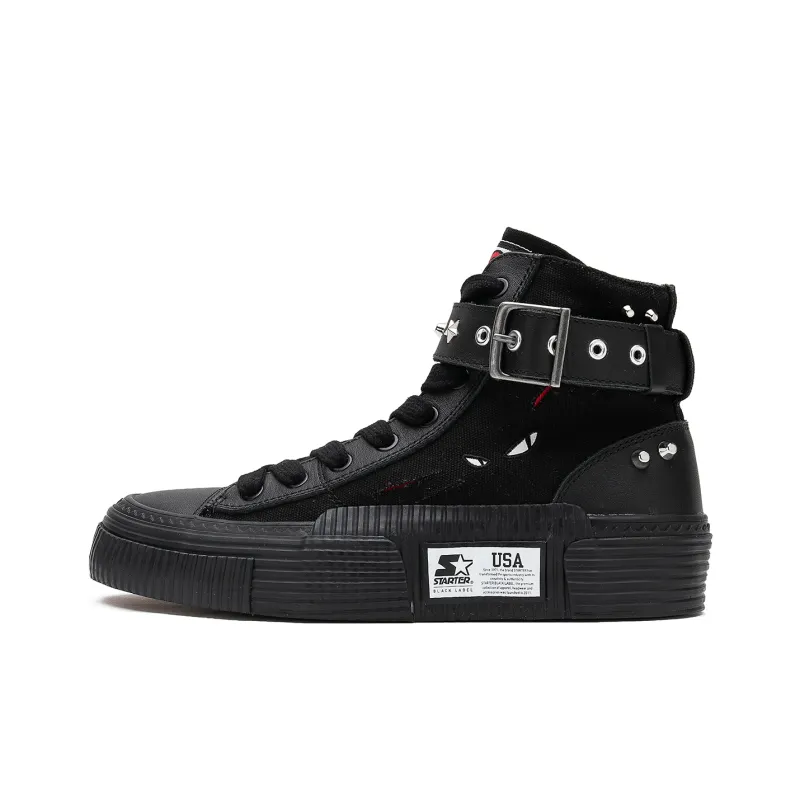STARTER STARTER X Emily Wear-Resistant High-Top Canvas Shoes Women's Black-0