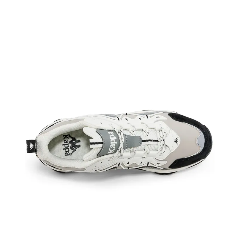Kappa Non-slip Wear-resistant Shock Absorption Low-Top Chunky Sneakers Unisex Gray White-3