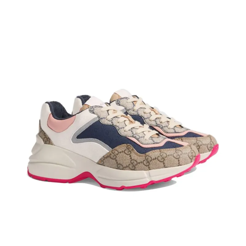 GUCCI Women's Gg Rhyton 'Beige White Pink' Women's-2