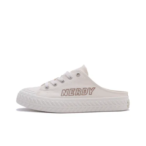 Nerdy Canvas Shoes Unisex Low-Top White