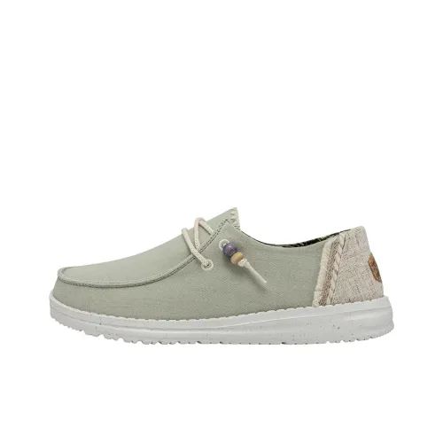 Heydude Canvas Shoes Women's Low-Top Light Gray Green