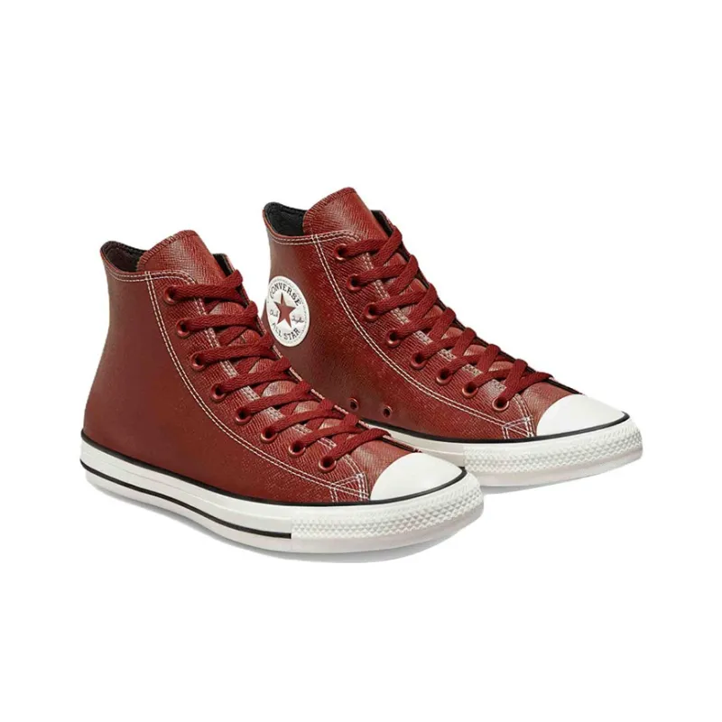 Converse Chuck Taylor All Star Anti-Slip And Wear-Resistant Coverage High-Top Canvas Shoes Unisex Burgundy-2