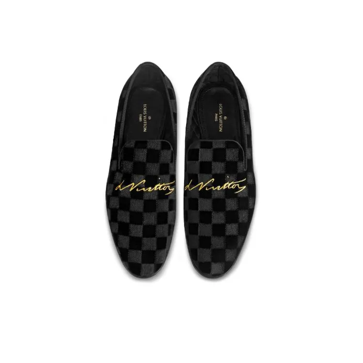 LOUIS VUITTON Auteuil Velvet Shoes 'Black'-3