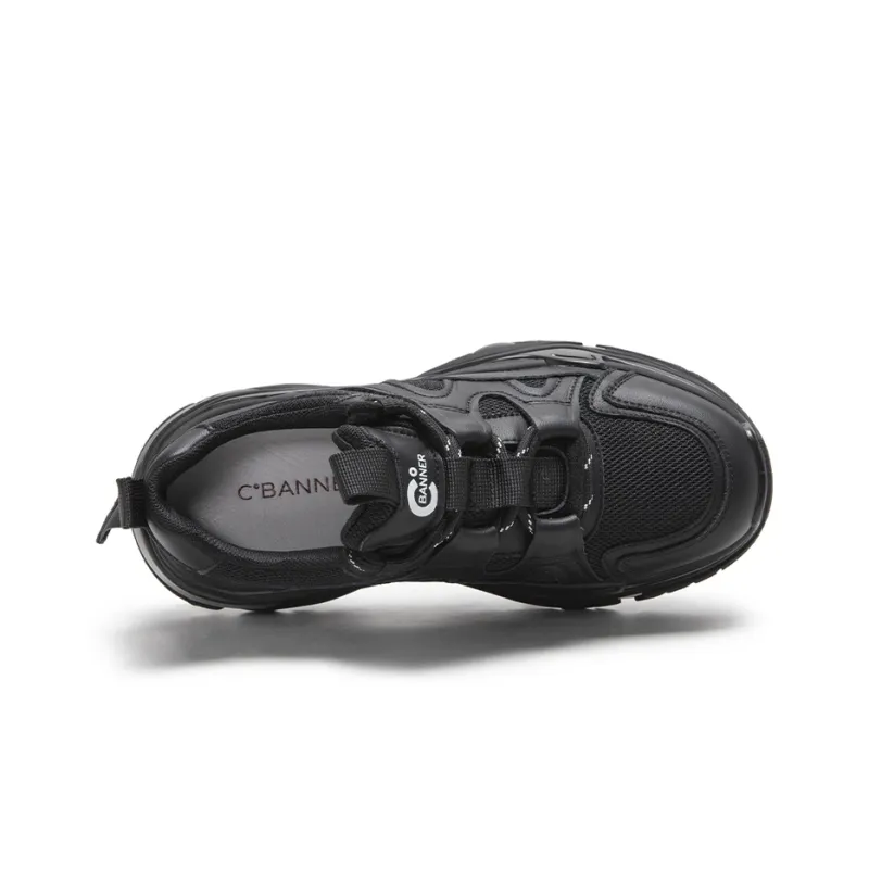 C°BANNER Chunky Sneakers Women's Low Top Black/Beige-4