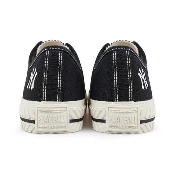 MLB Playball Cookie Shoes Slip Resistant, Abrasion Resistant, Breathable, Lightweight Low Top Canvas Shoes Unisex Black-3