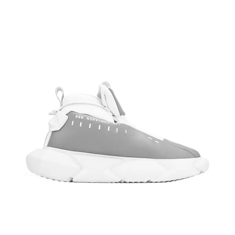 NORVINCY Chunky Sneakers Unisex Low Top Bright Gray-1