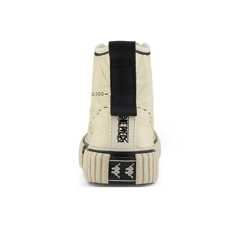 One Piece x Kappa One Piece Collaboration Anti Slip Wear Resistant High Top Canvas Shoes Unisex Beige-5