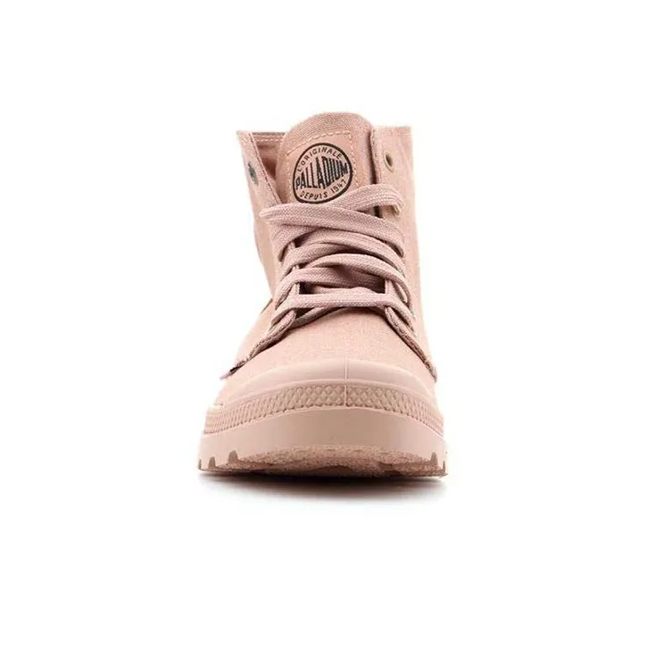 Palladium Mono Chrome Anti-Slip And Wear-Resistant Breathable High-Top Canvas Shoes Unisex Dusty Pink-3