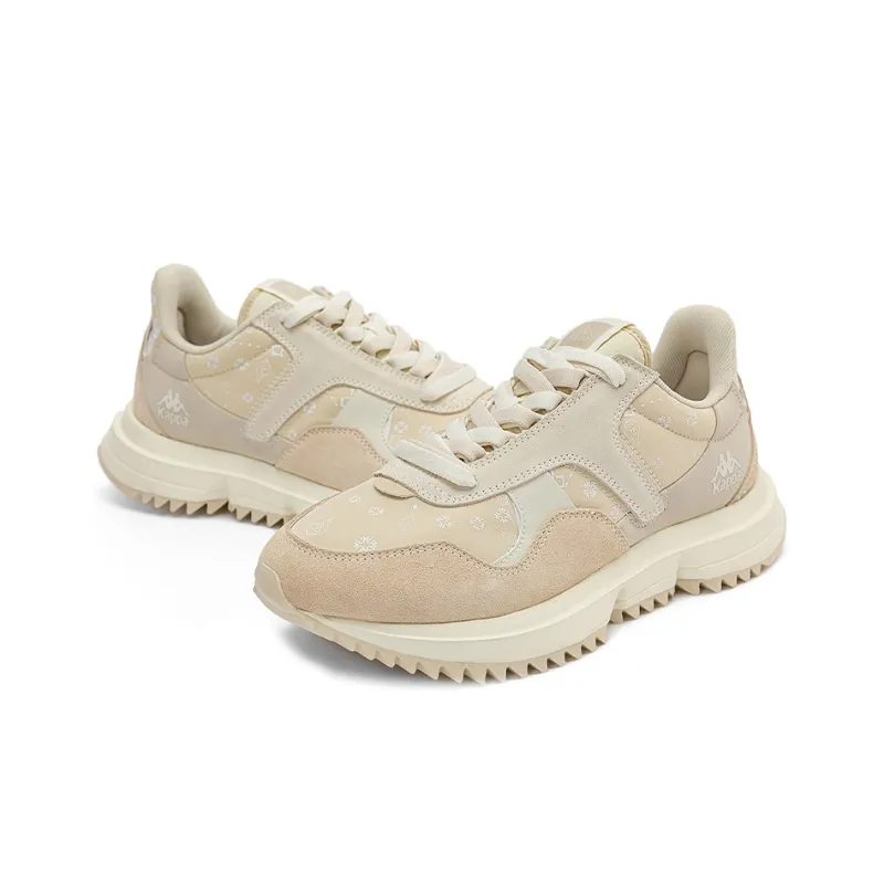 Kappa Capa Cushioned Wear Resistant Lightweight And Universal Coverage Low Top Chunky Sneakers Unisex White Gray-3