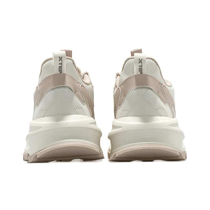 XTEP Anti Slip Wear Resistant Low Top Chunky Sneakers Men's Beige-3