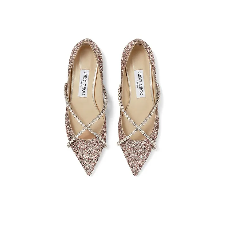 Jimmy Choo Genevi Crystal-embellished Ballerina Shoes-3