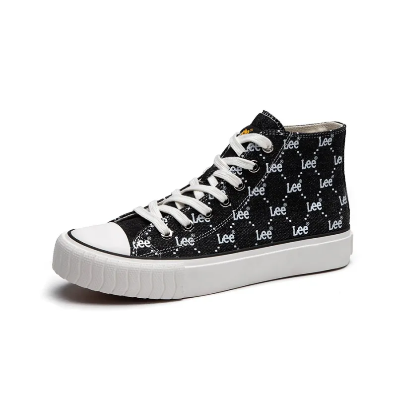 Lee Lightweight And Breathable High Top Canvas Shoes Unisex Black-1