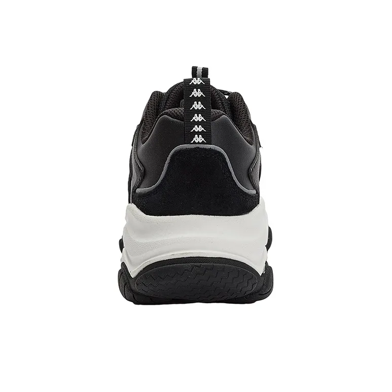 Kappa Cushioning Anti Slip Wear Resistant Impact Resistant Low Top Chunky Sneakers Unisex Black White-5