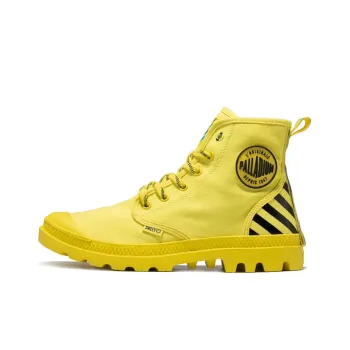 SMILEY x Palladium Pampa Wear Resistant High Top Canvas Shoes Unisex Yellow