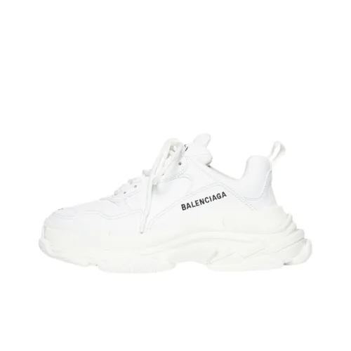 Balenciaga Triple S Synthetic Leather Triple White Women's