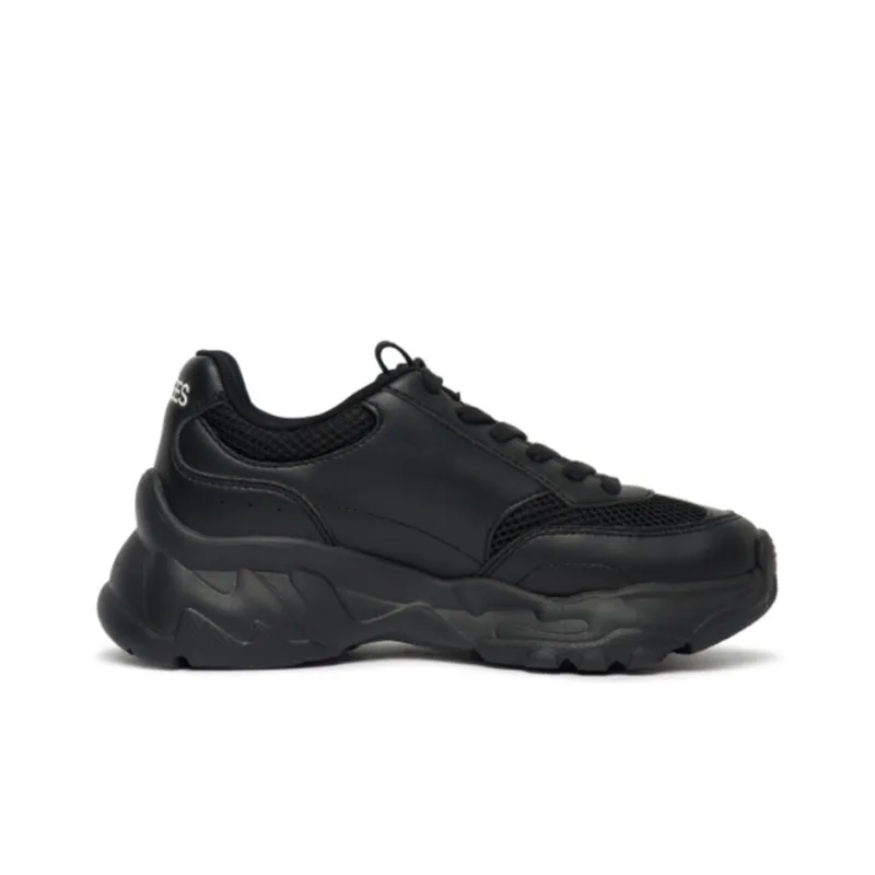 MLB Big Ball Chunky Mesh Cushioning Anti Slip Wear Resistant Breathability Low Top Chunky Sneakers Unisex Black-1