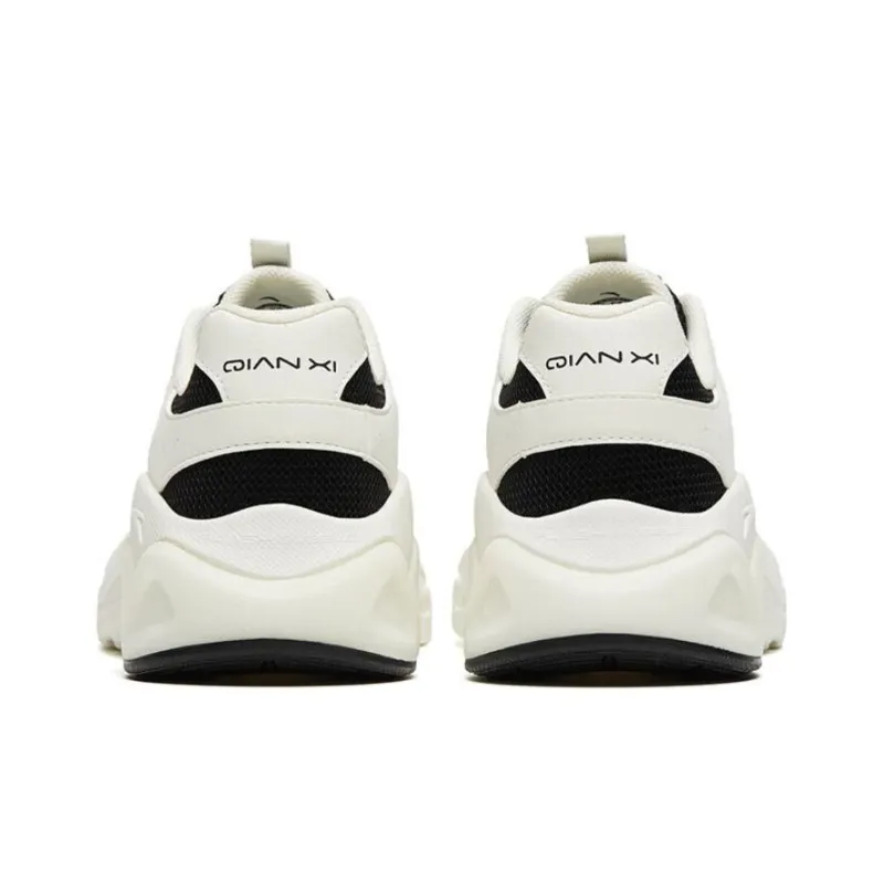 Anta Millennial Wear Resistant Low Top Chunky Sneakers Women's Black White-4