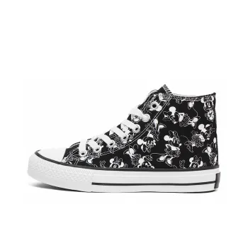 Disney Minnie Series Minnie Mouse High Top Canvas Shoes Women's Obsidian