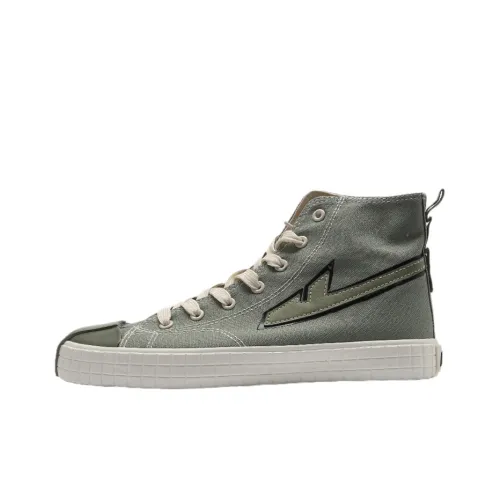 WARRIOR Canvas Shoes Unisex High-Top Gray Green