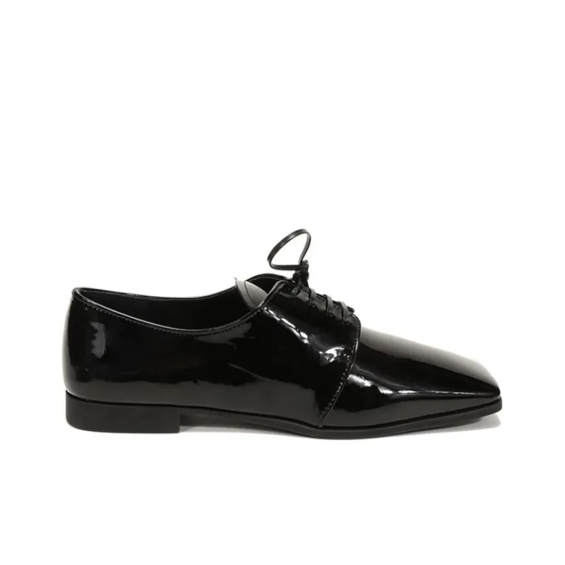 PRADA Patent Lace Up Derby Shoes 'Black' Women's-1