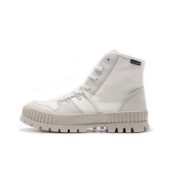 Palladium Pallashock Hiker Anti Slip And Wear Resistant Height Increasing High Top Canvas Shoes Unisex Star White